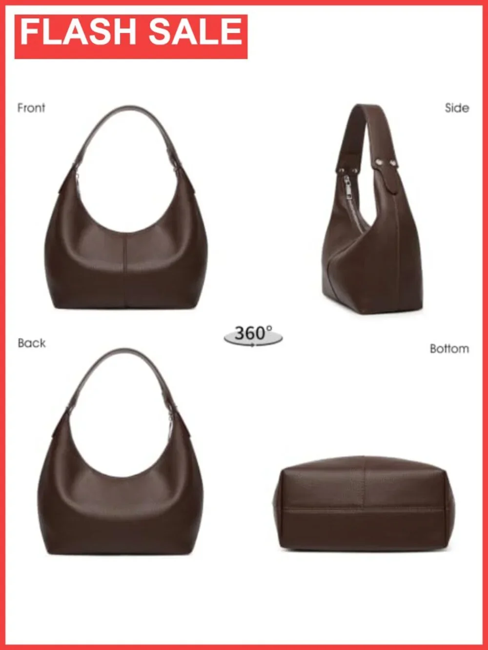 Vegan Leather Hobo Shoulder Bag Plaid Y2K Tote Clutch Zipper Purse